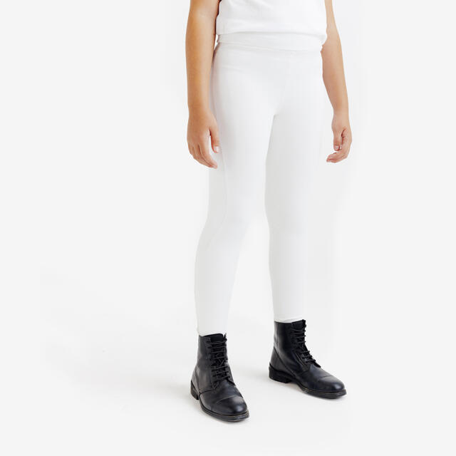 Legging de concours équitation full grip enfant - 500 blanc