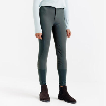 Pantalon équitation full grip léger Enfant - 500 mesh beige