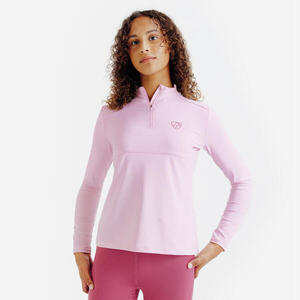Polo Equitación Club Niños Rosa Lichi Manga Larga Anti-UV