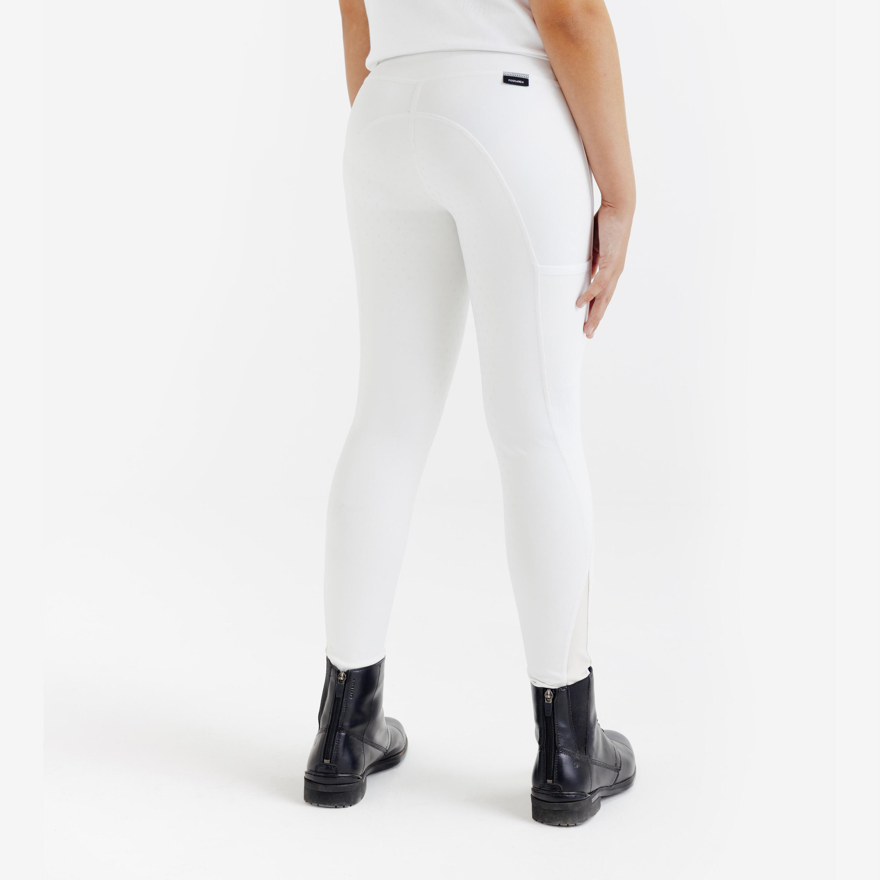 Legging de concours équitation full grip enfant - 500 blanc 5/7