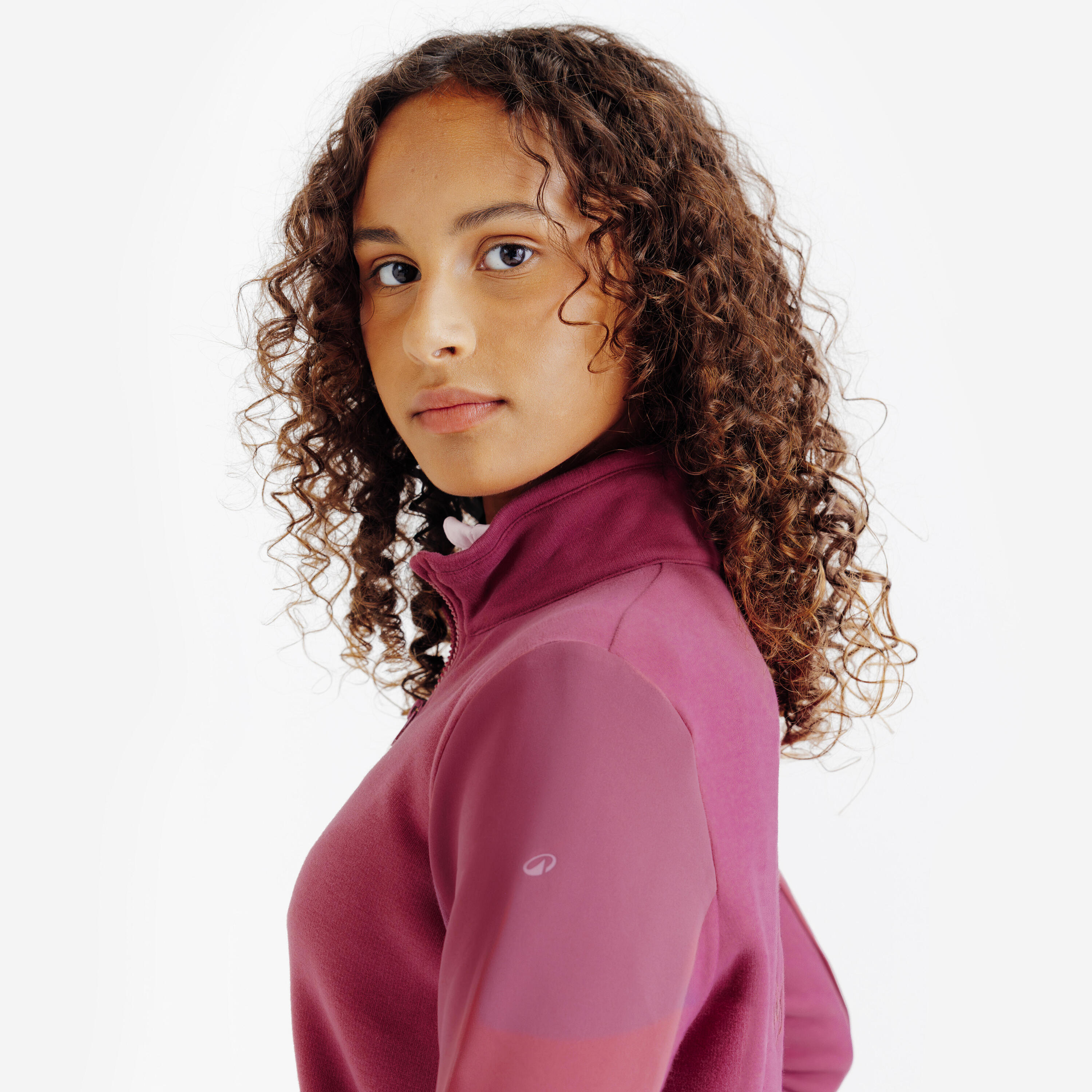 Sweat zippé équitation enfant 500 Rose LITCHI 7/7