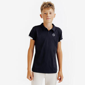 Polo Club Negro Manga Corta