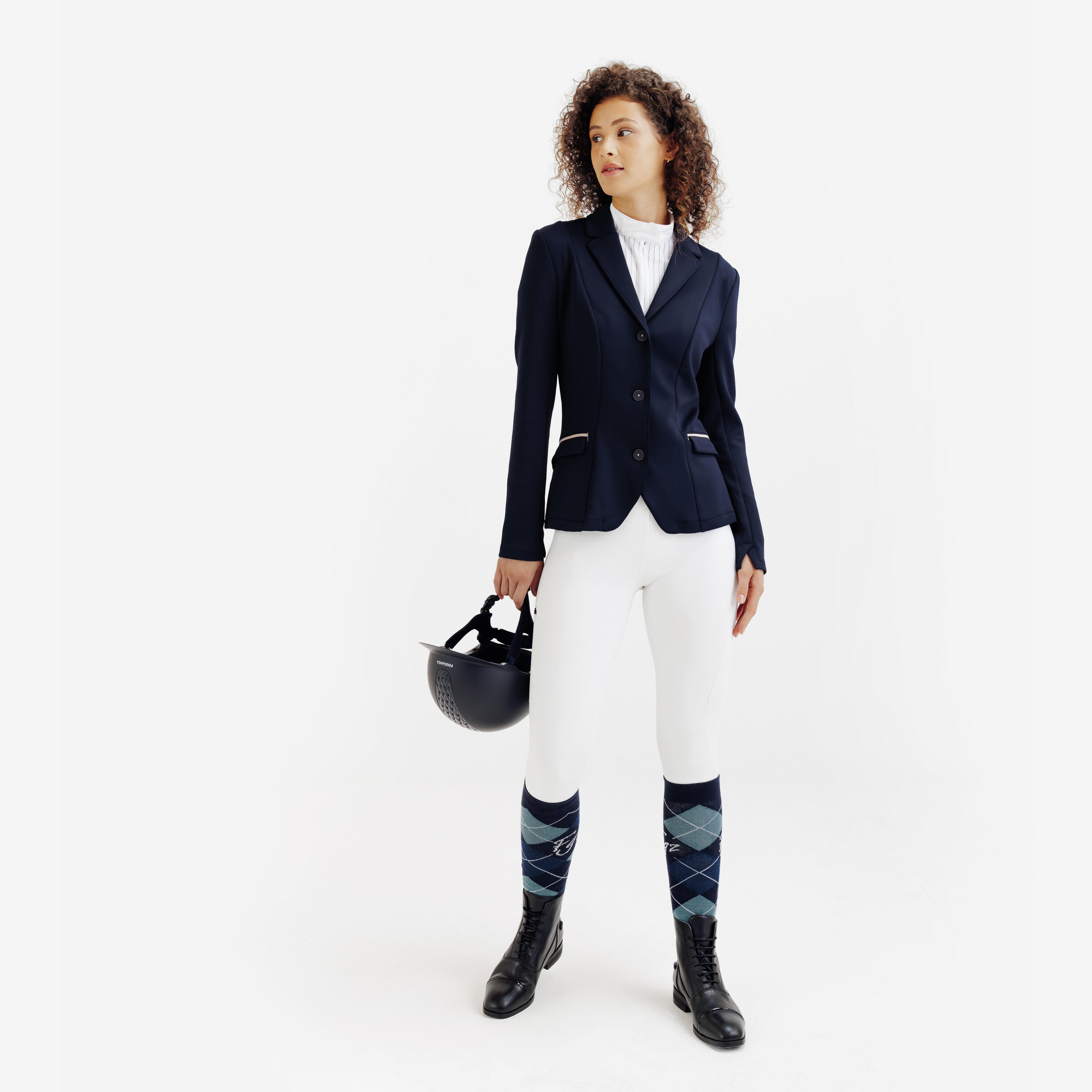 Veste de concours équitation femme - bleu 2/8
