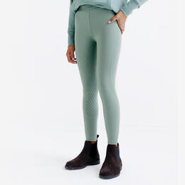 Legging équitation full grip enfant - 500 Vert givré