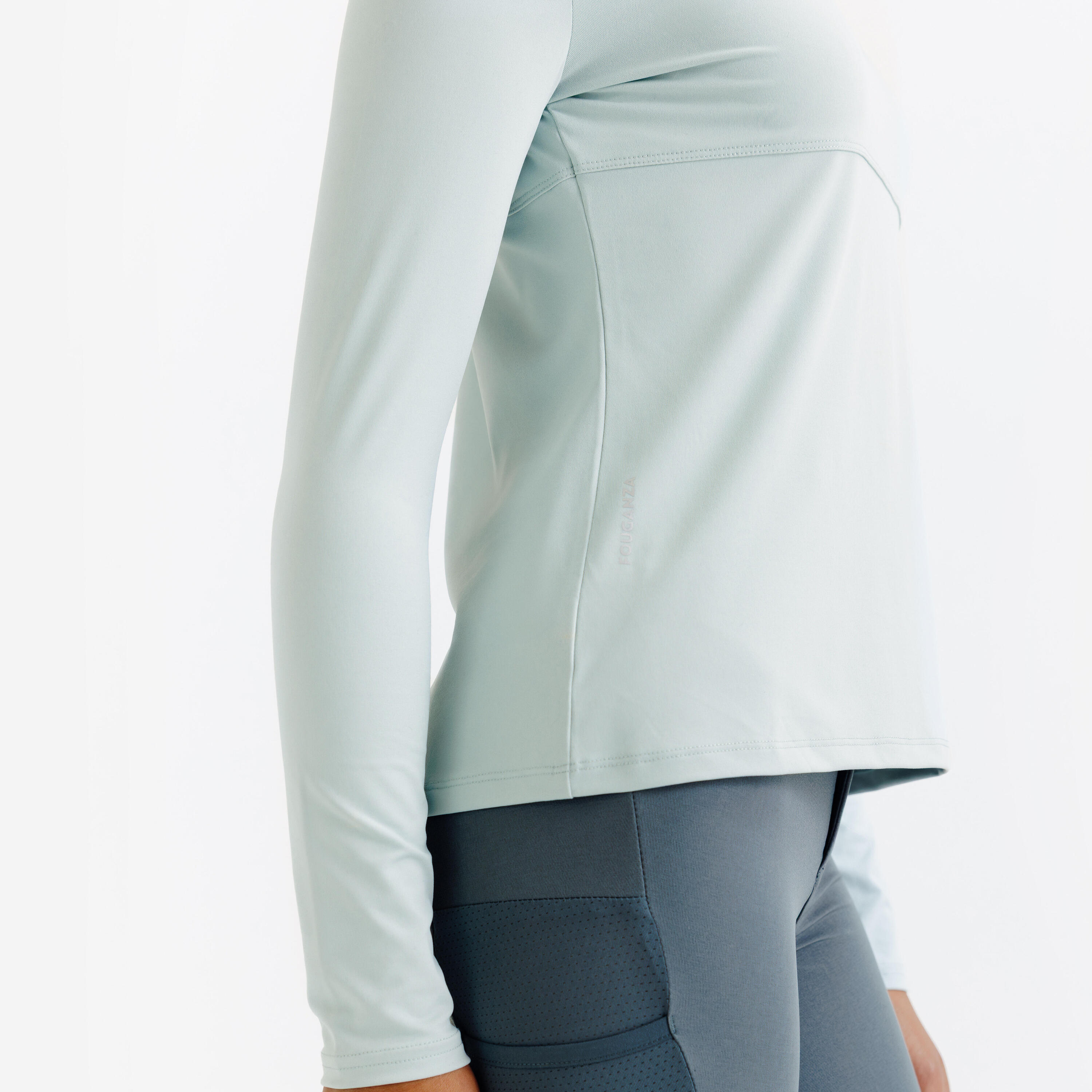 Poloshirt voor kinderen celadon groen 5/8