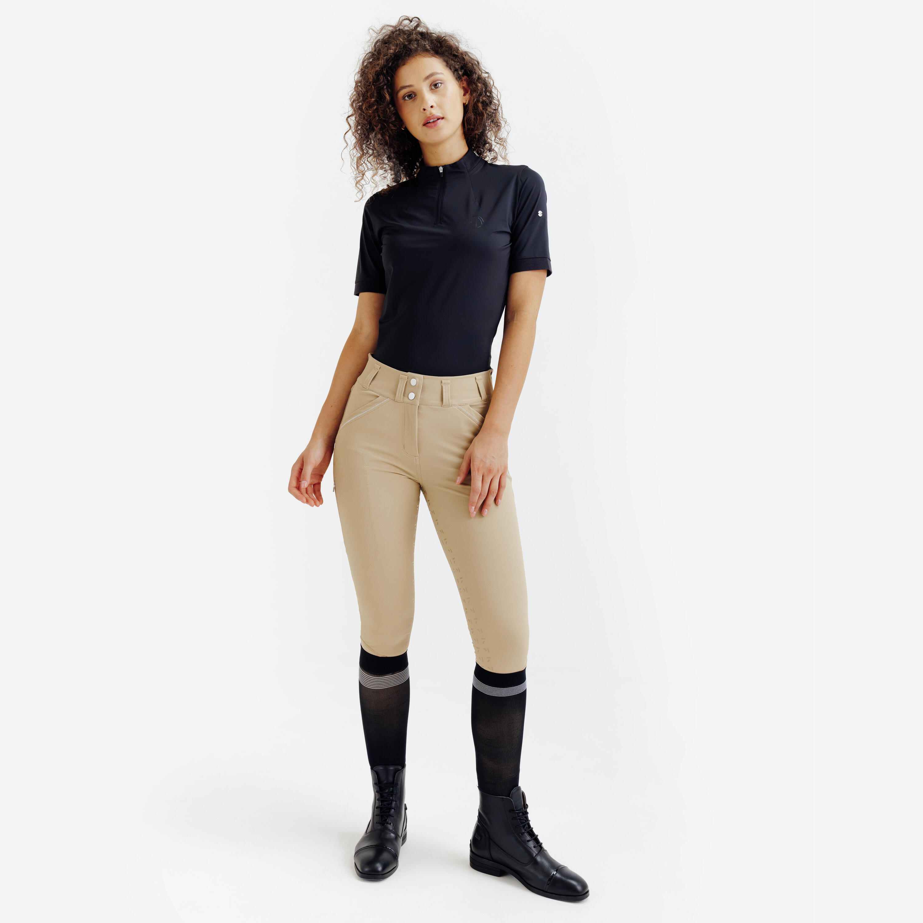 Pantalon équitation full grip femme - 900 beige 2/8