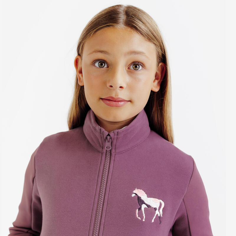Çocuk Binici Sweatshirtü - Mor - 500
