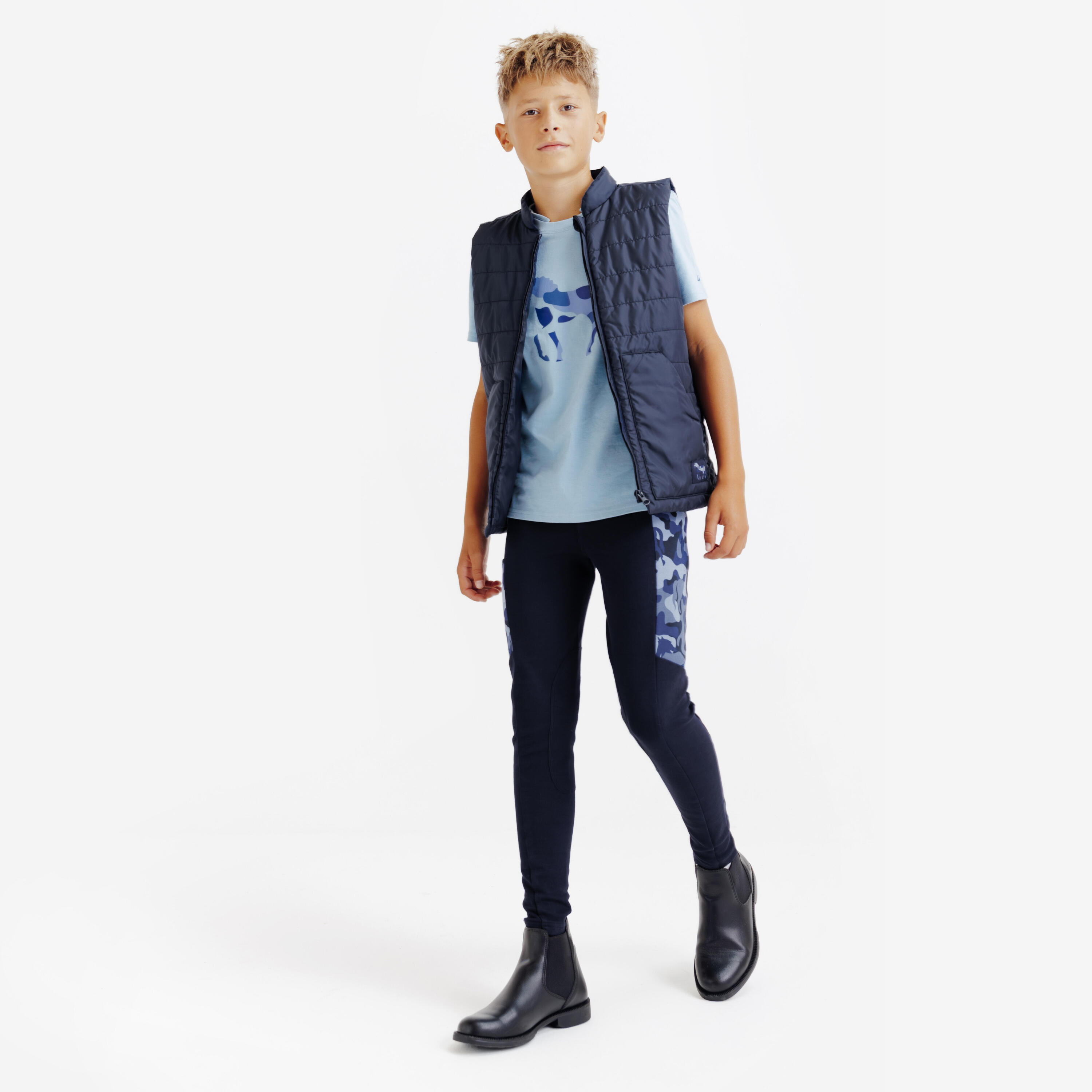 Kids’ Horse Riding Down Vest, Magic  2/7