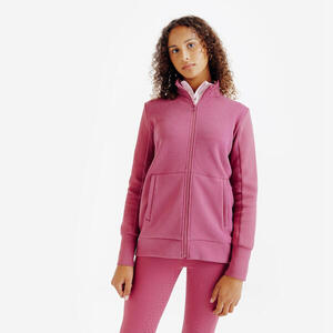 Sudadera Equitación 500 Niños Rosa Lichi Cremallera