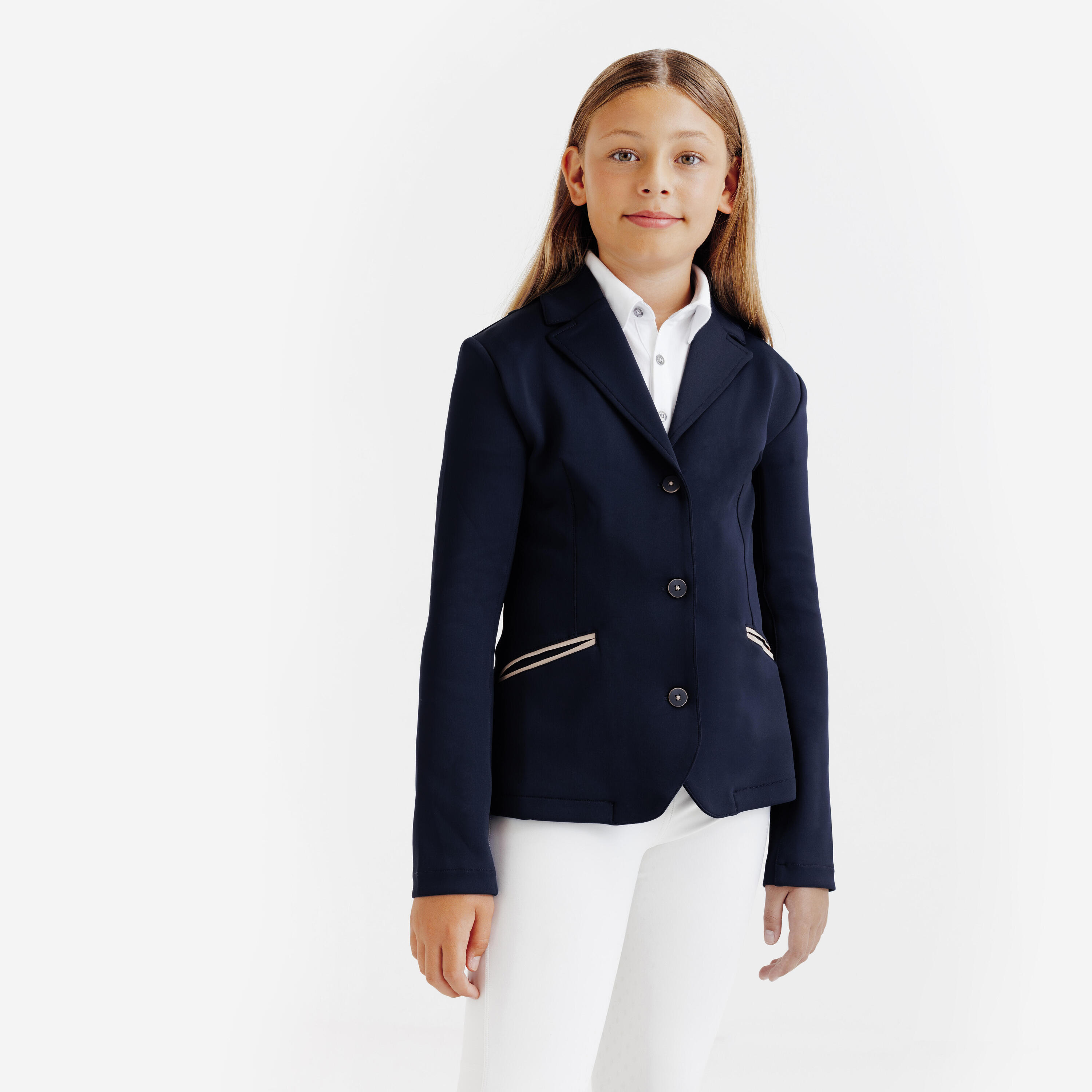 FOUGANZA Kids' Horse Riding Show Jacket 500 - Navy