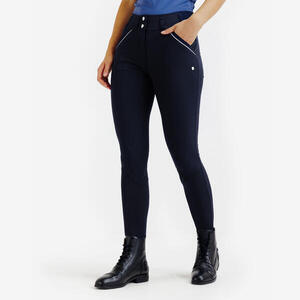 Pantalón Mallas Equitación Mujer Azul Ultraligero Verano