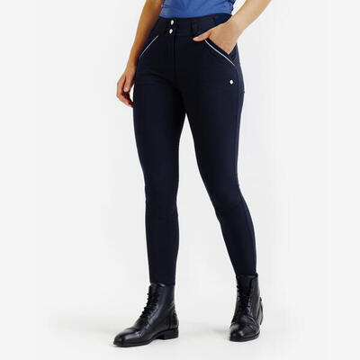 Pantaloni equitazione donna 500 ULTRA LEGGERI blu