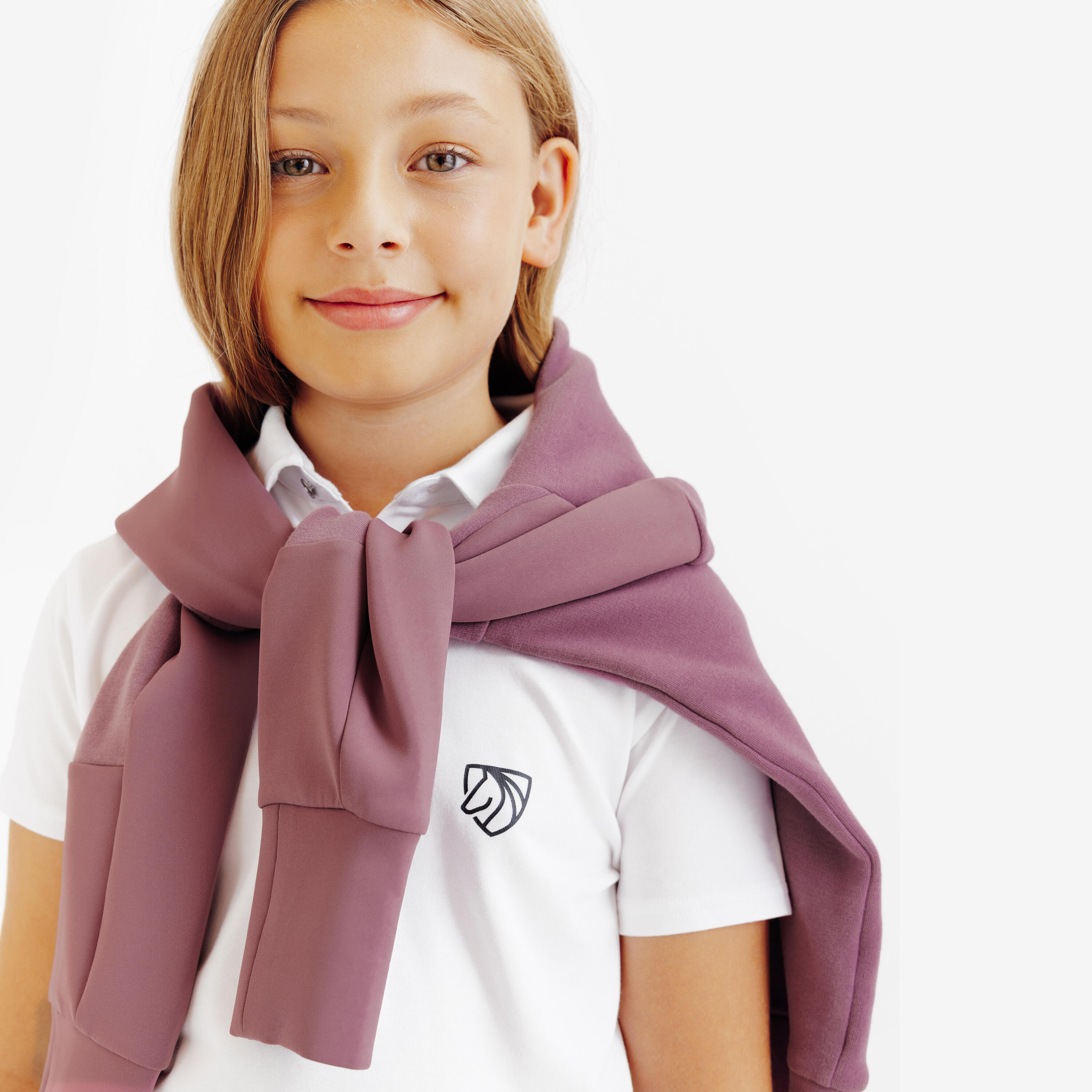 Kurzärmeliges Turnier-Polohemd für Kinder - 100 weiss 4/5