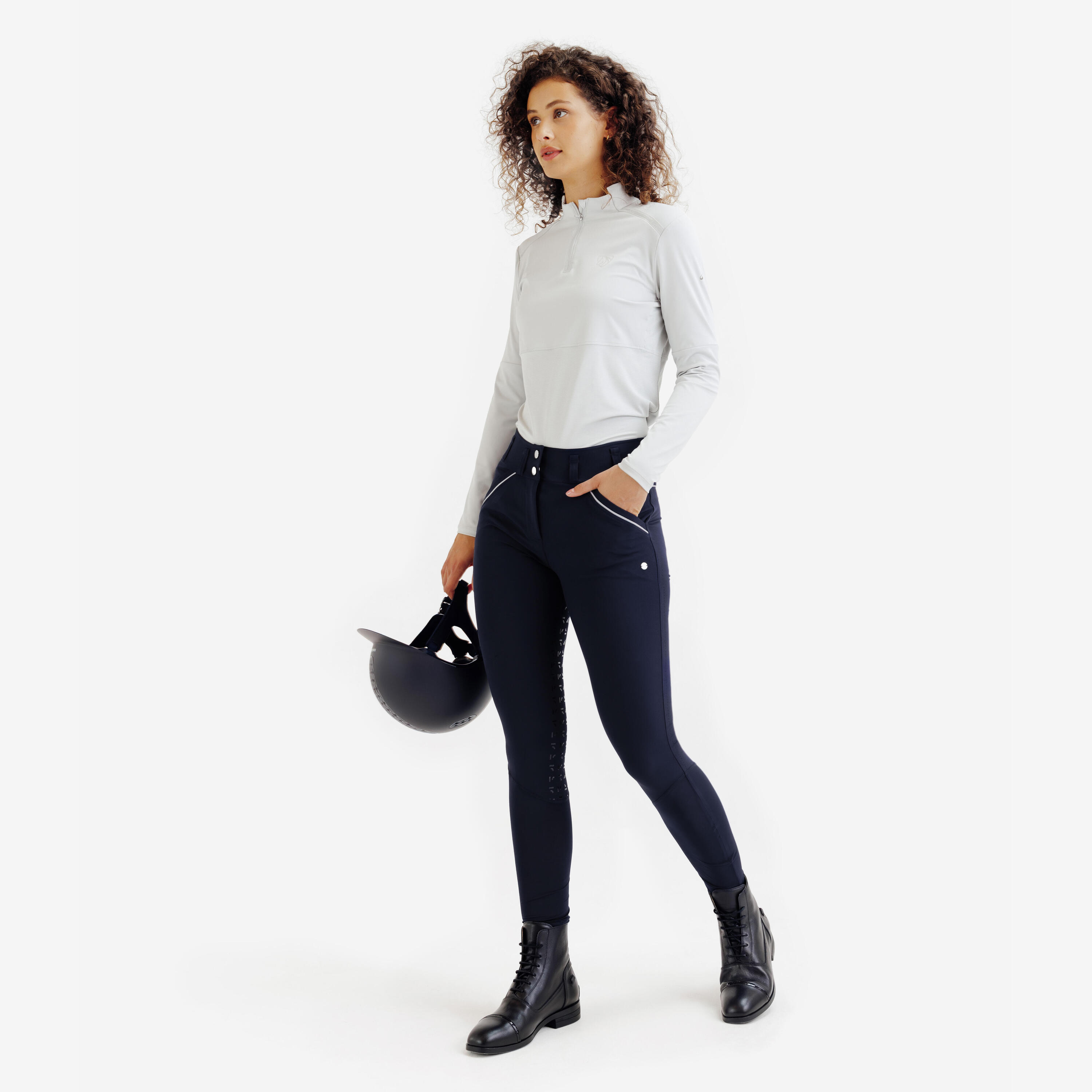 Pantalon équitation Fullgrip ultraléger Femme - été - Bleu 2/7