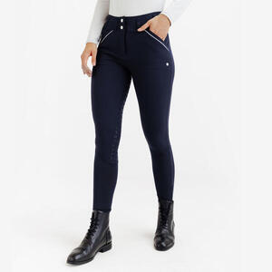 Pantalón Equitación Mujer Azul Fullgrip Ultraligero Verano