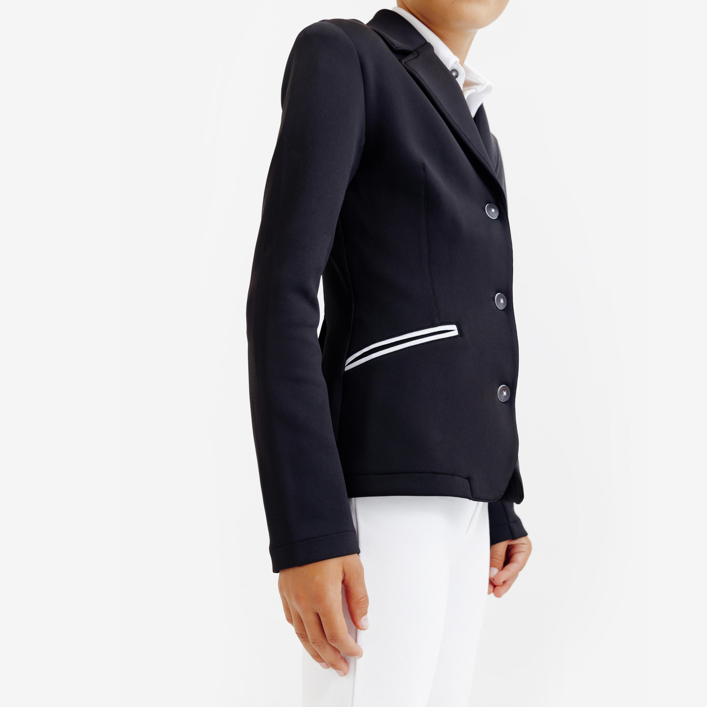 Chaqueta Competición Equitación 500 Niños Negro 7/9