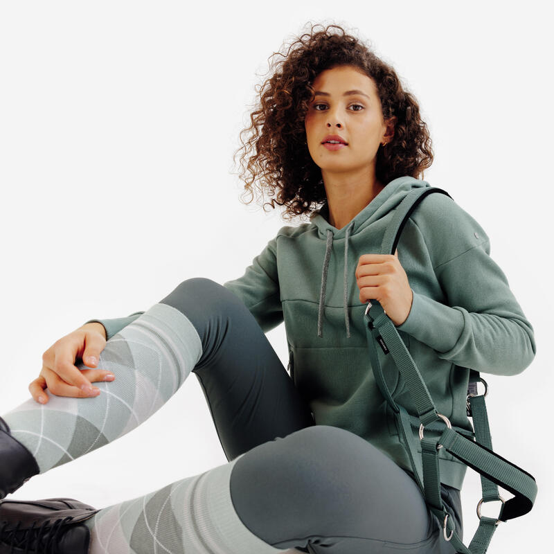Kadın Kapüşonlu Binici Sweatshirtü - Yeşil