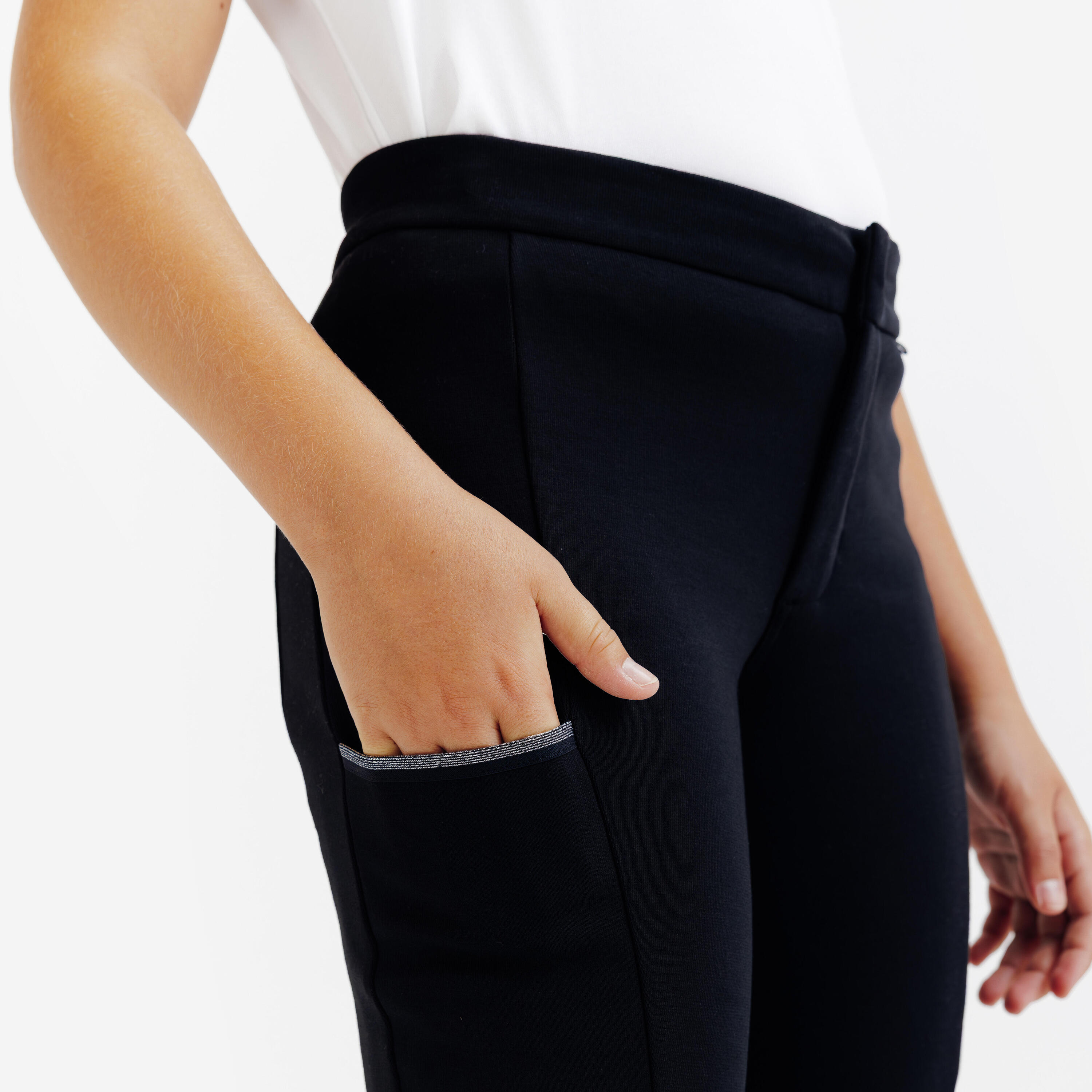 Pantalon équitation full grip enfant CLUB - Noir 3/8