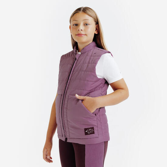 Doudoune équitation sans manche Enfant MAGIC - Violet