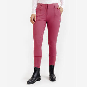 Pantalón Mallas Equitación Be You 500 Mujer Rosa Lichi Full Grip