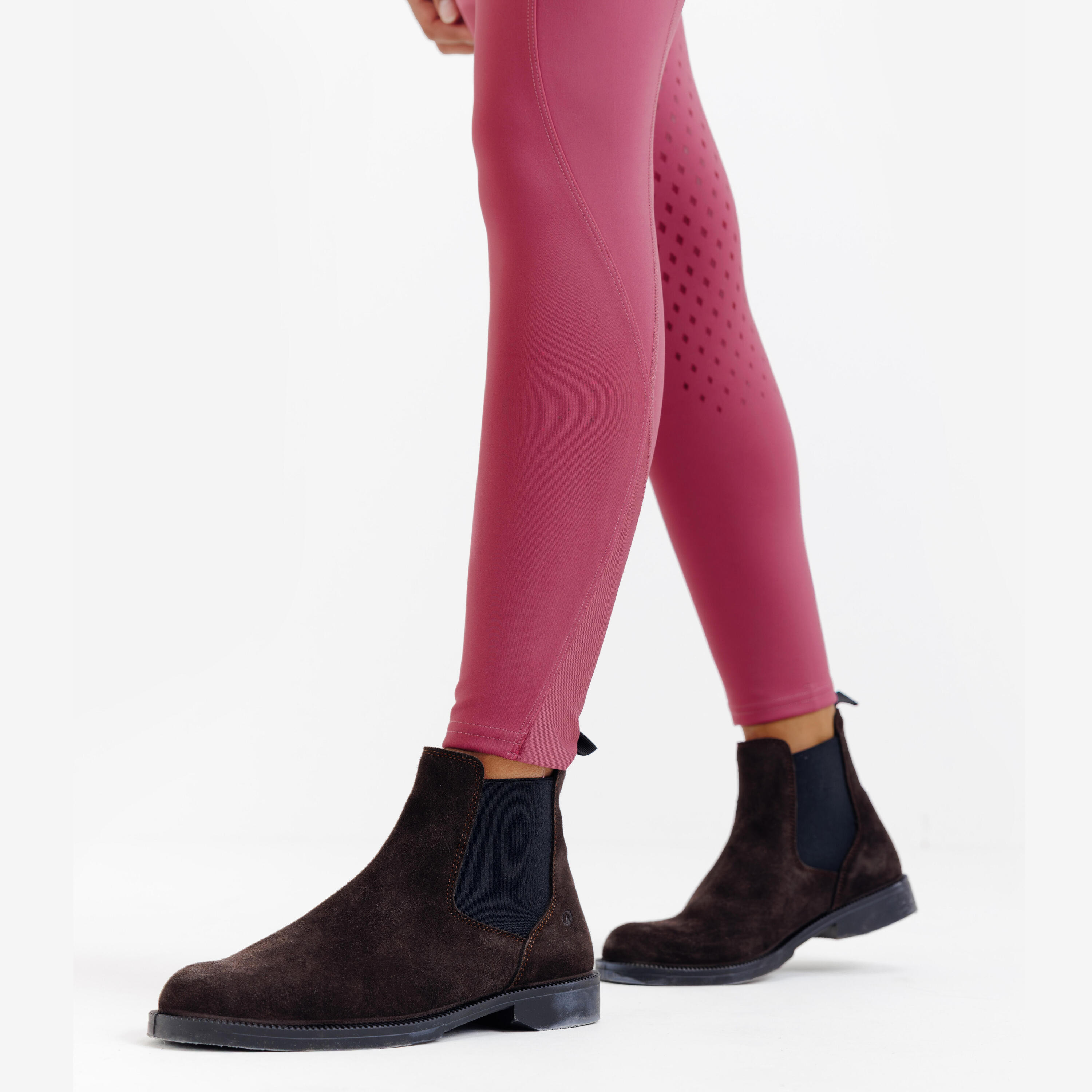 Reitleggings Full Grip Kinder - 500 Litchi rosa 7/9