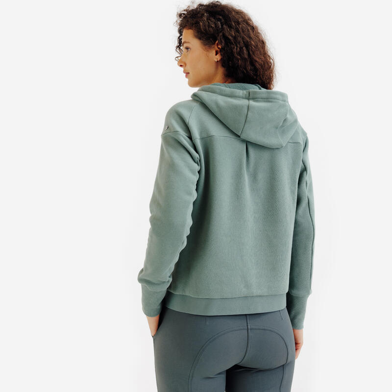 Kadın Kapüşonlu Binici Sweatshirtü - Yeşil