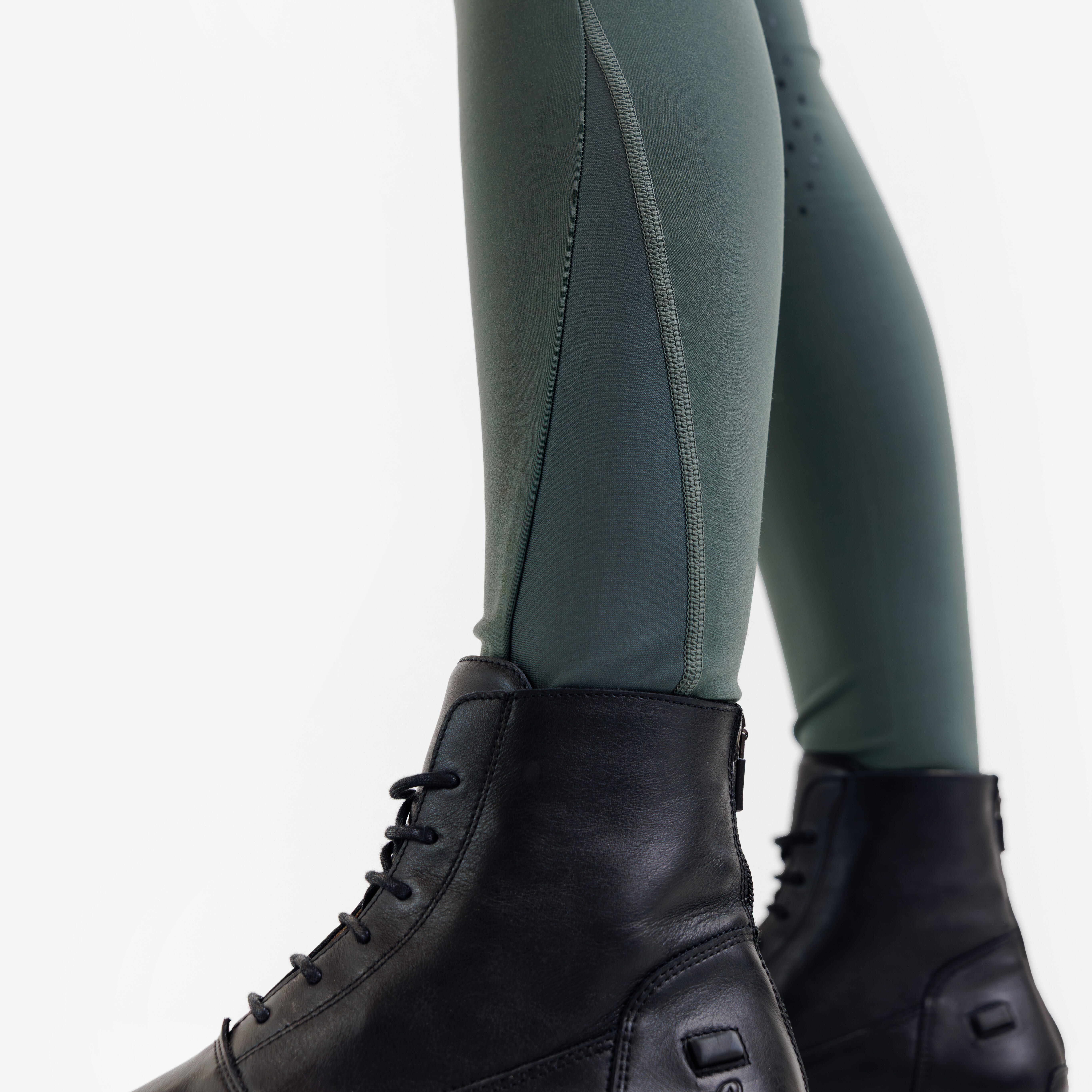 Women's Horse Riding Full Grip Leggings 500 - Green - FOUGANZA