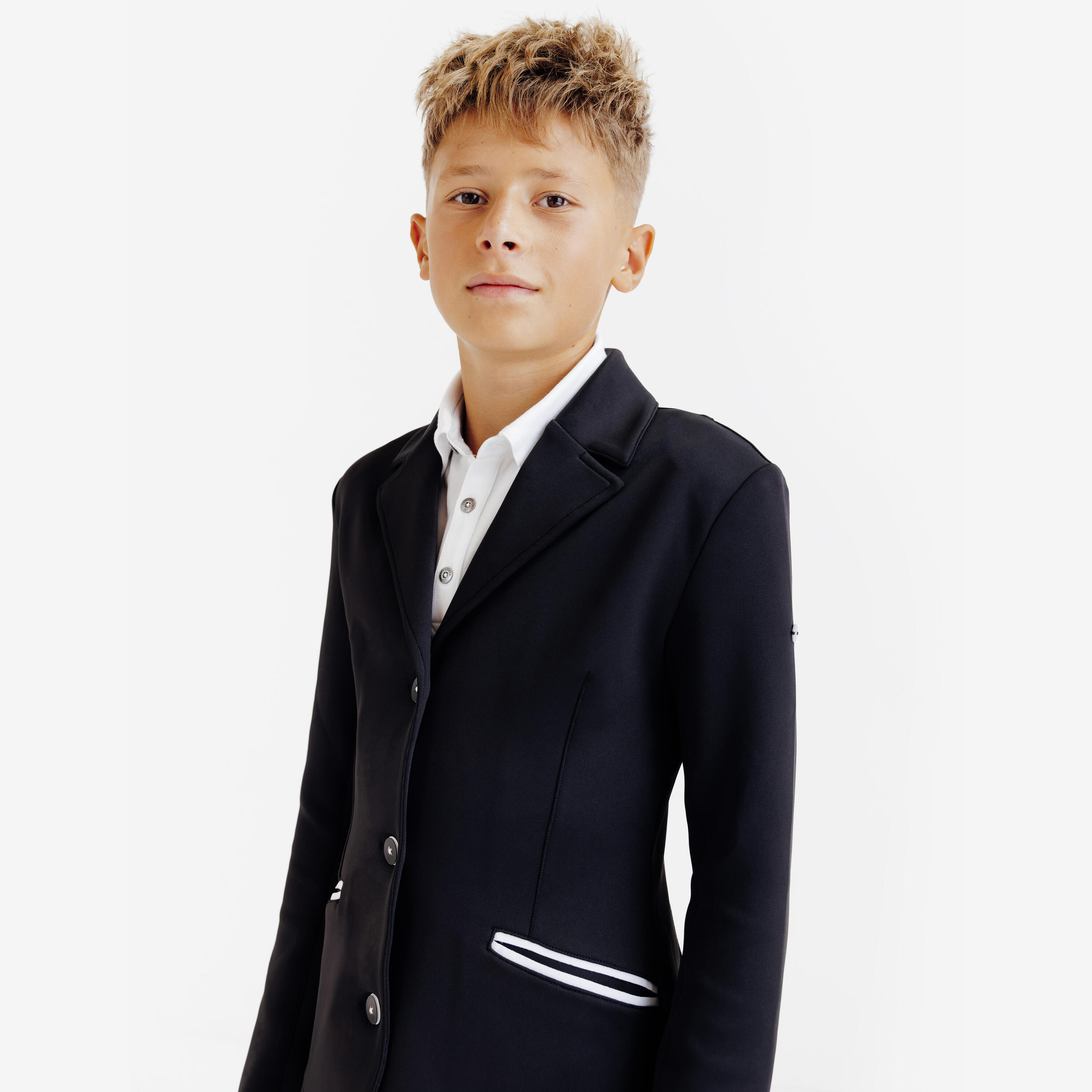 Chaqueta Competición Equitación 500 Niños Negro 4/9