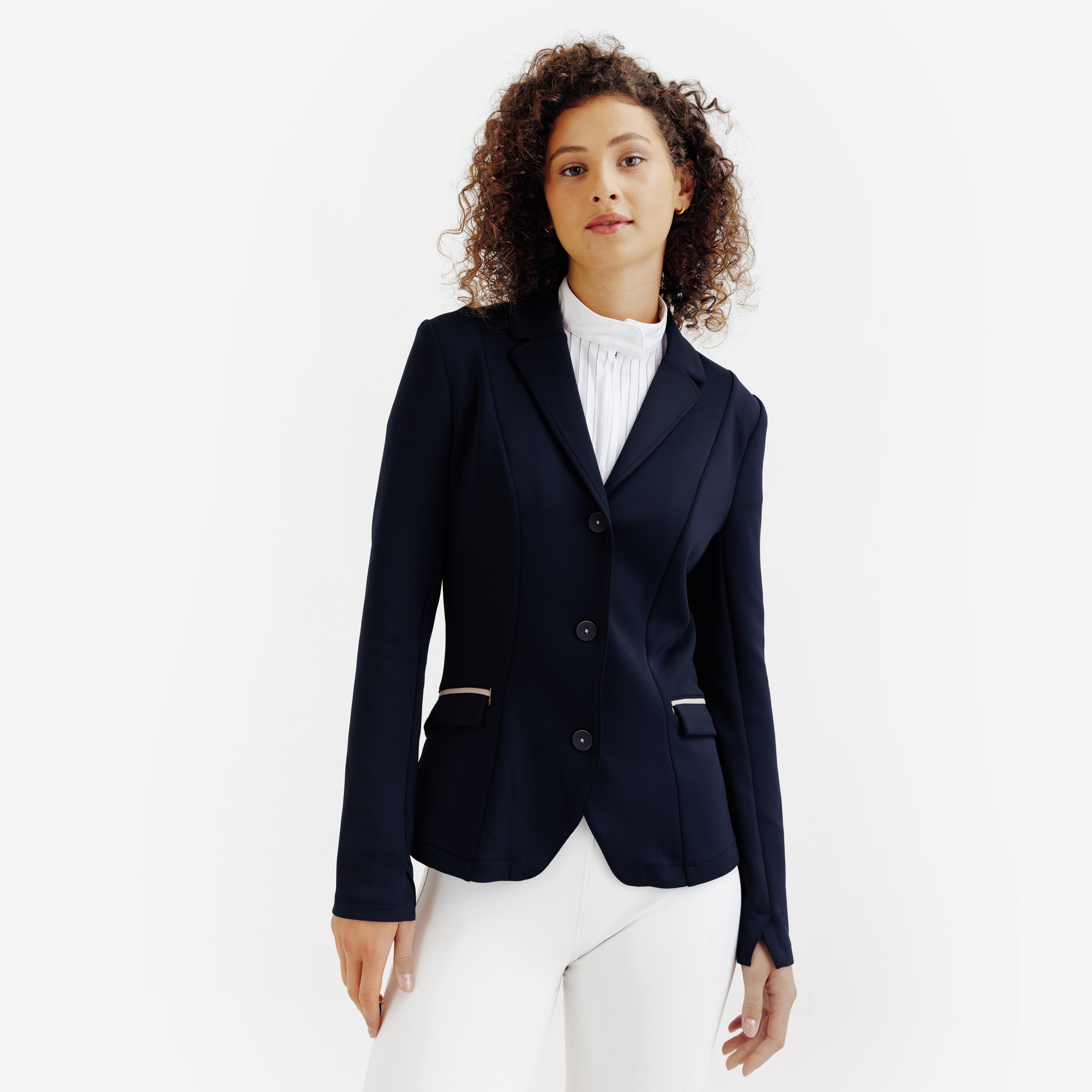 Women's Horse Riding Show Jacket - Blue - FOUGANZA