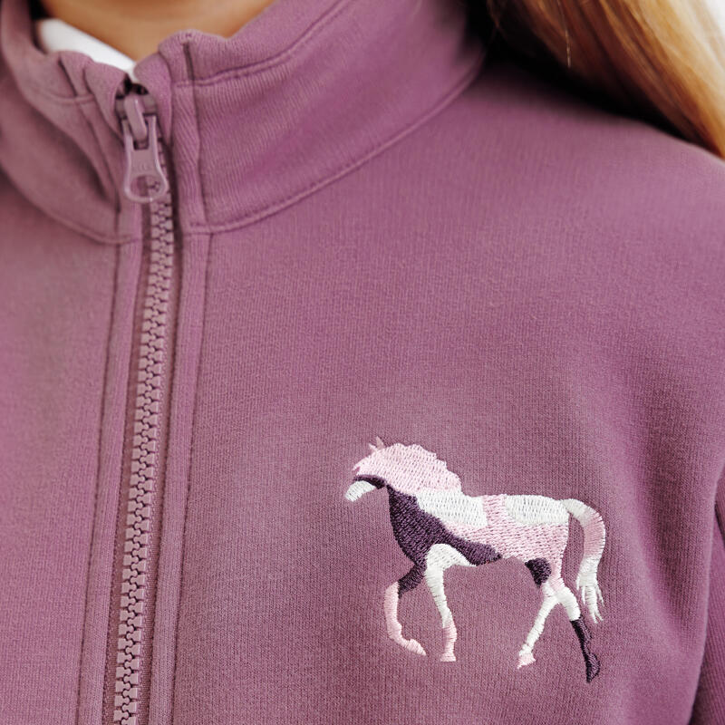 Çocuk Binici Sweatshirtü - Mor - 500