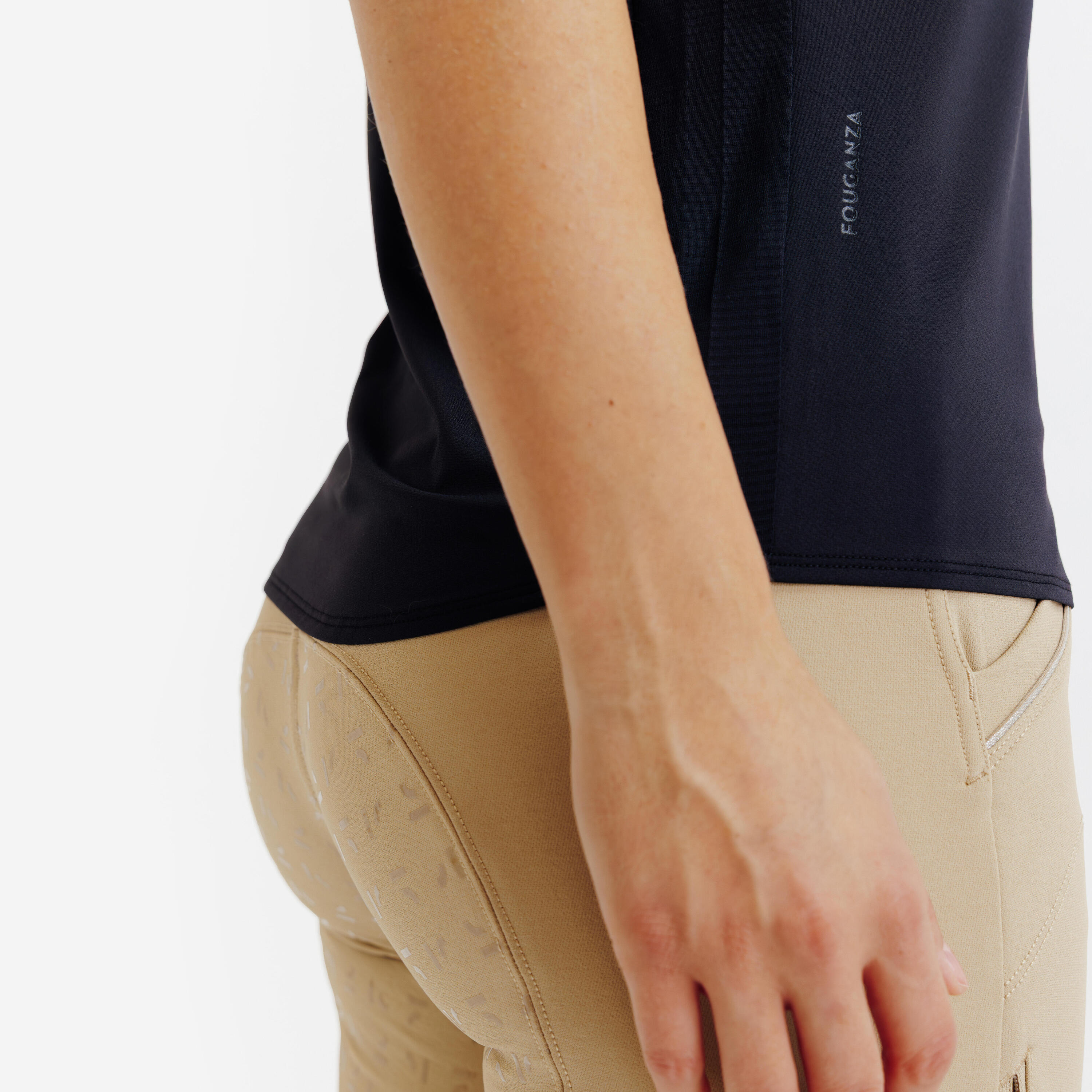 Reit-Polo kurzärmelig für Damen – Heritage schwarz 7/7