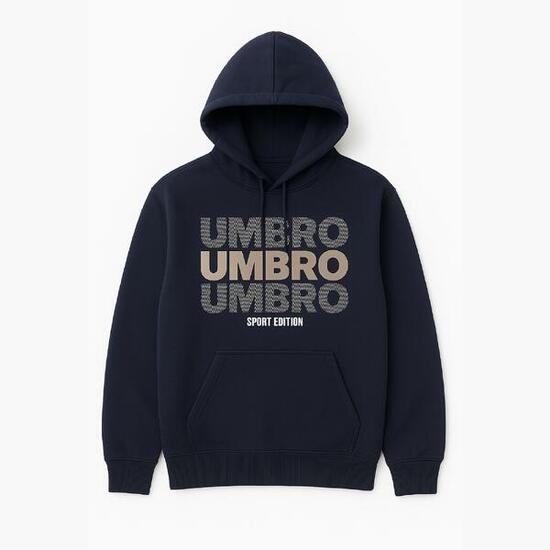 SWEAT CAPUCHE EN COTON UMBRO BLEU MARINE