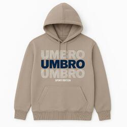SWEAT CAPUCHE EN COTON BEIGE HOMME UMBRO