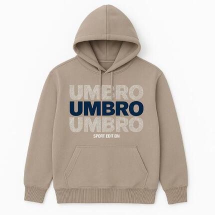 SWEAT CAPUCHE EN COTON BEIGE HOMME UMBRO