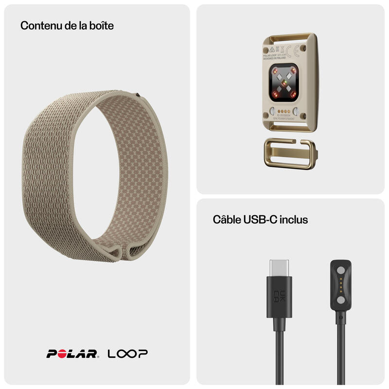 Brățară conectată Polar Loop Greige