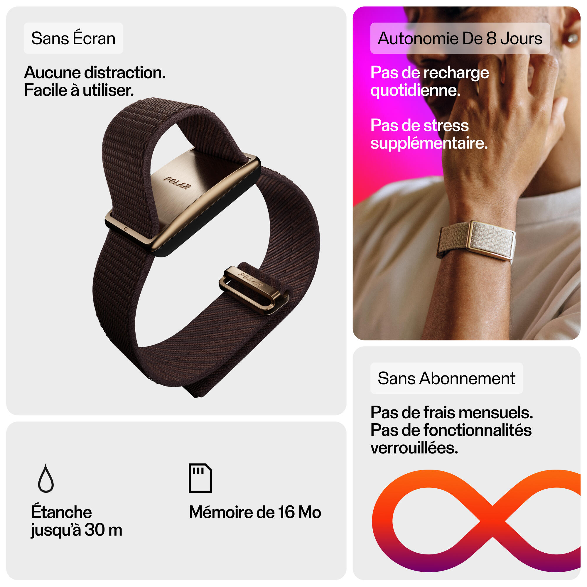 Fitness-Armband Polar Loop Greige Sand 8/12