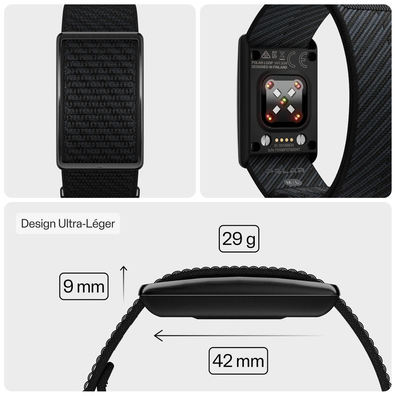 Brățară conectată Polar Loop Negru