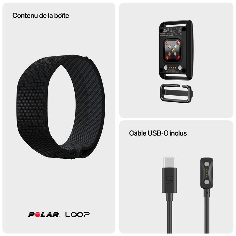 Brățară conectată Polar Loop Negru