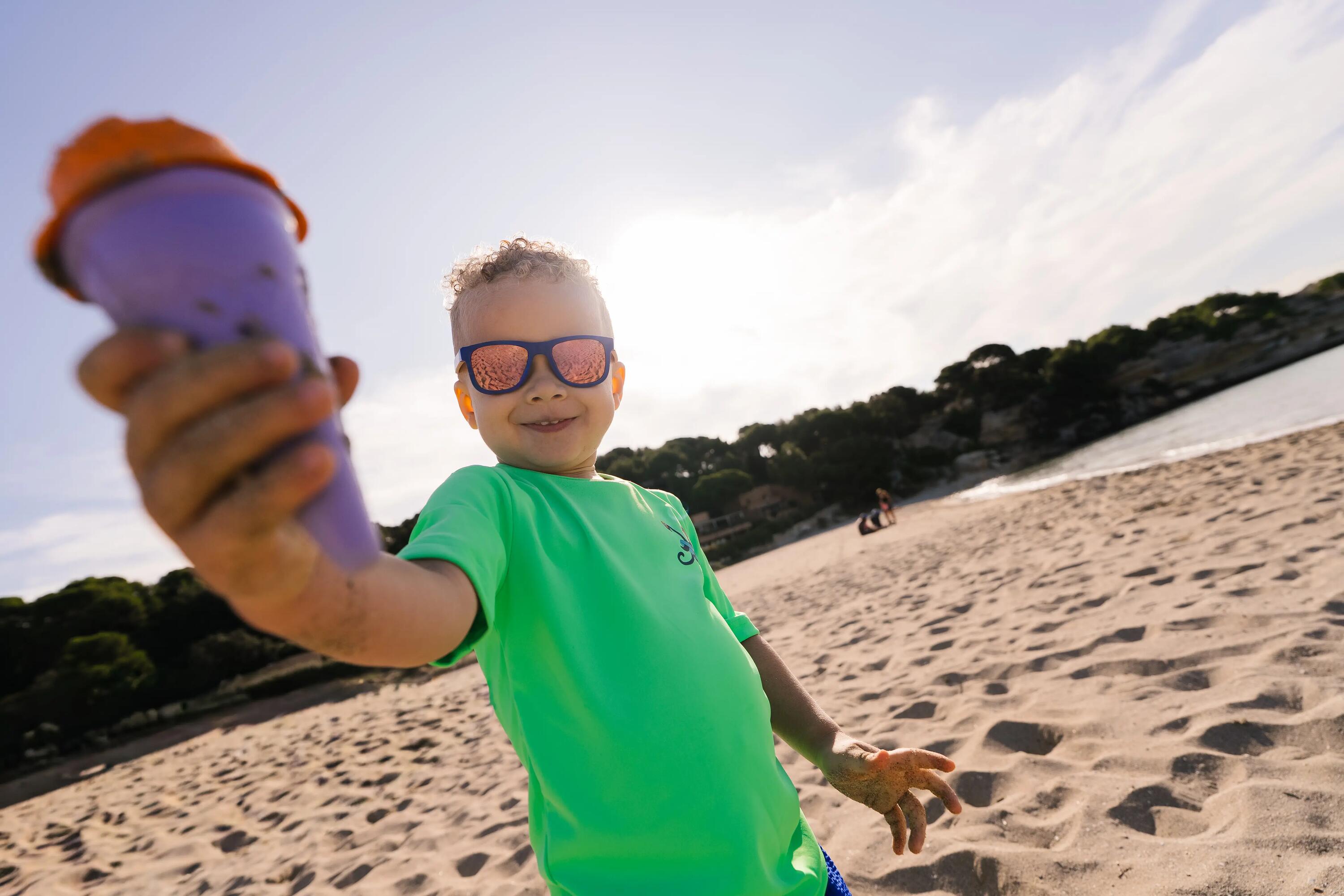 T-shirt anti UV surf enfant - 100 Poulpy vert 16/17