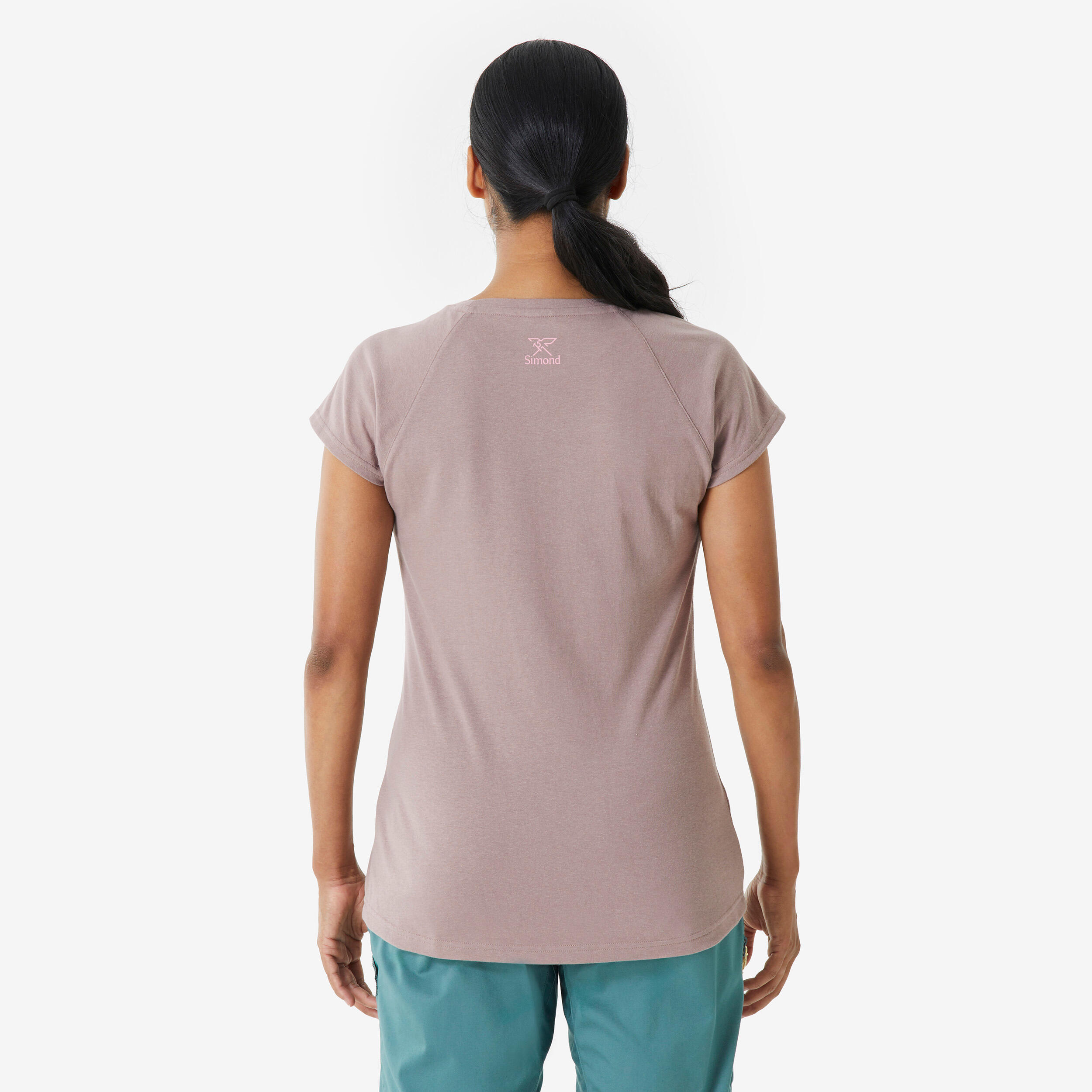 T-shirt confortável de escalada mulher, Vertika violeta 4/9