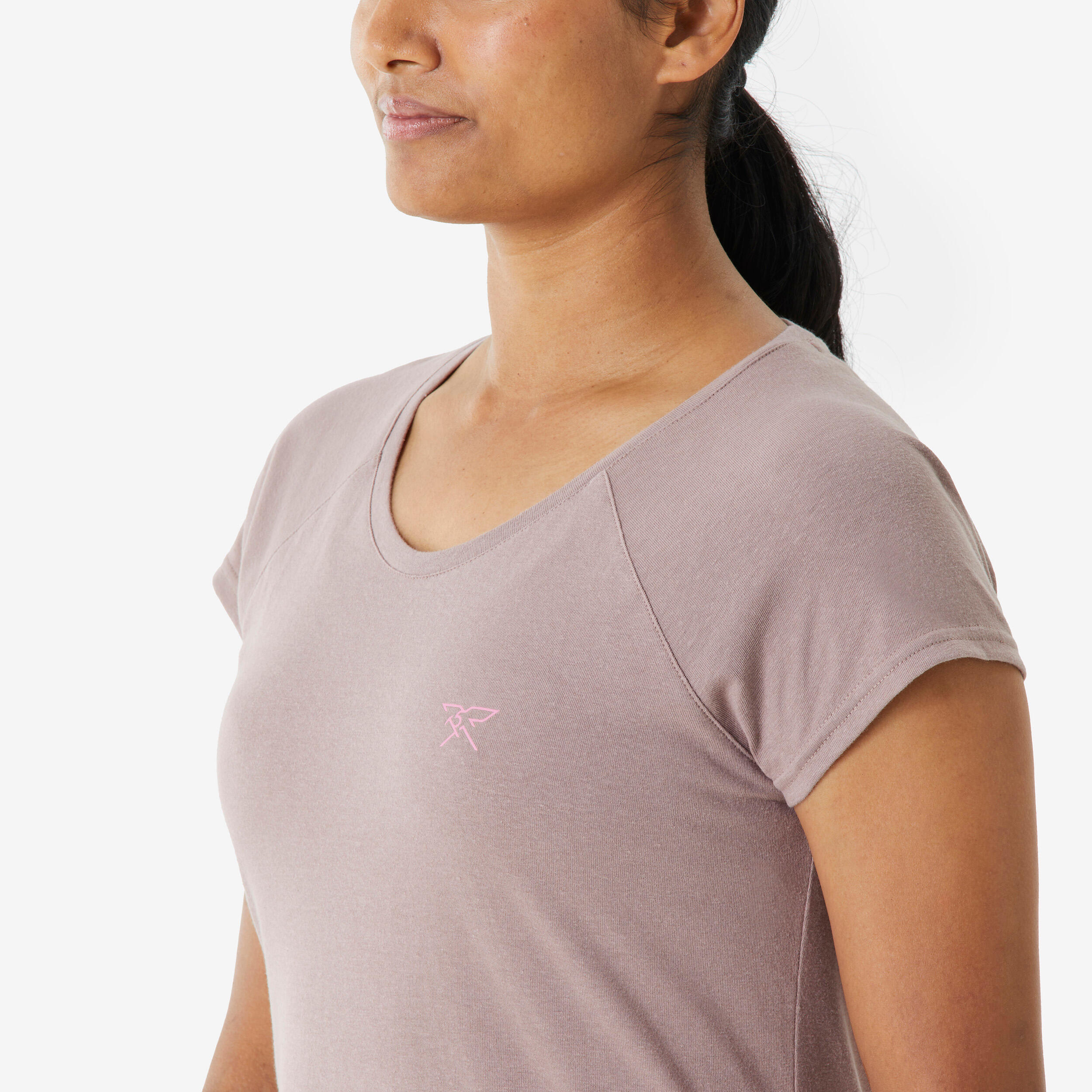 T-shirt confortável de escalada mulher, Vertika violeta 3/9