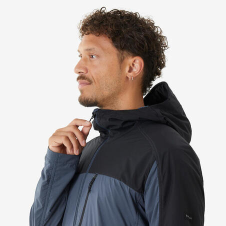 Куртка з софтшелу чоловіча MT900 для гірського туризму вітрозахисна синя