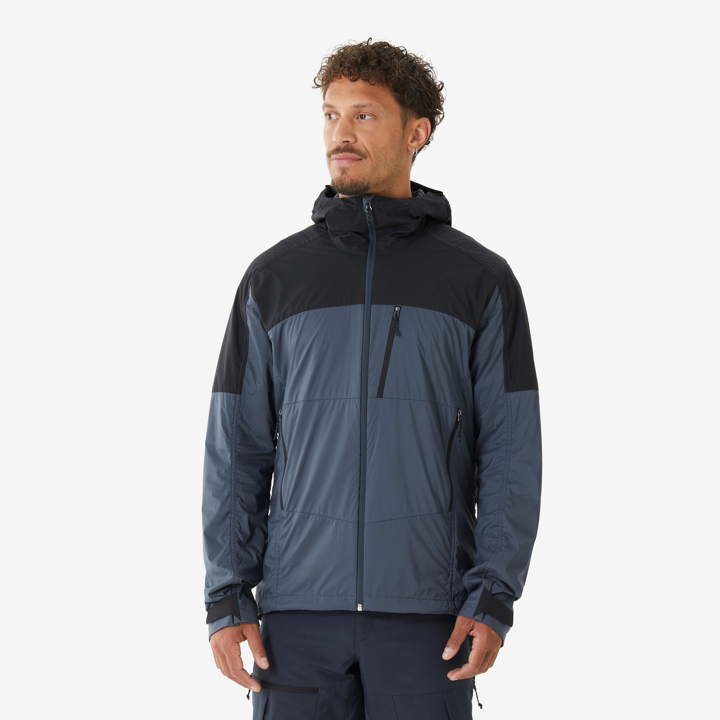 Men's mountain trekking warm, windproof softshell jacket MT900 Windwarm-image-13