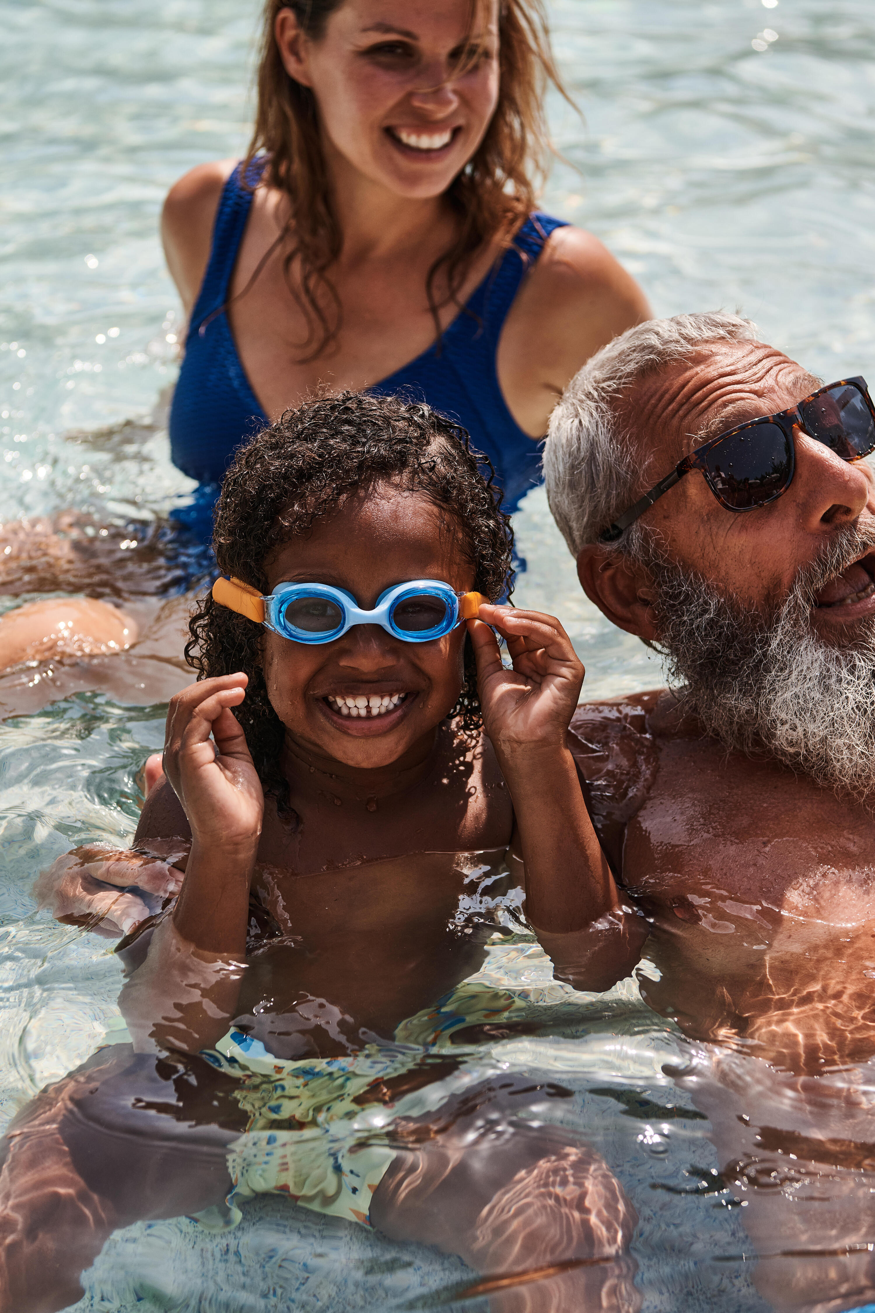 Lunettes de natation teintées bleu enfant, Kuwee 15/16