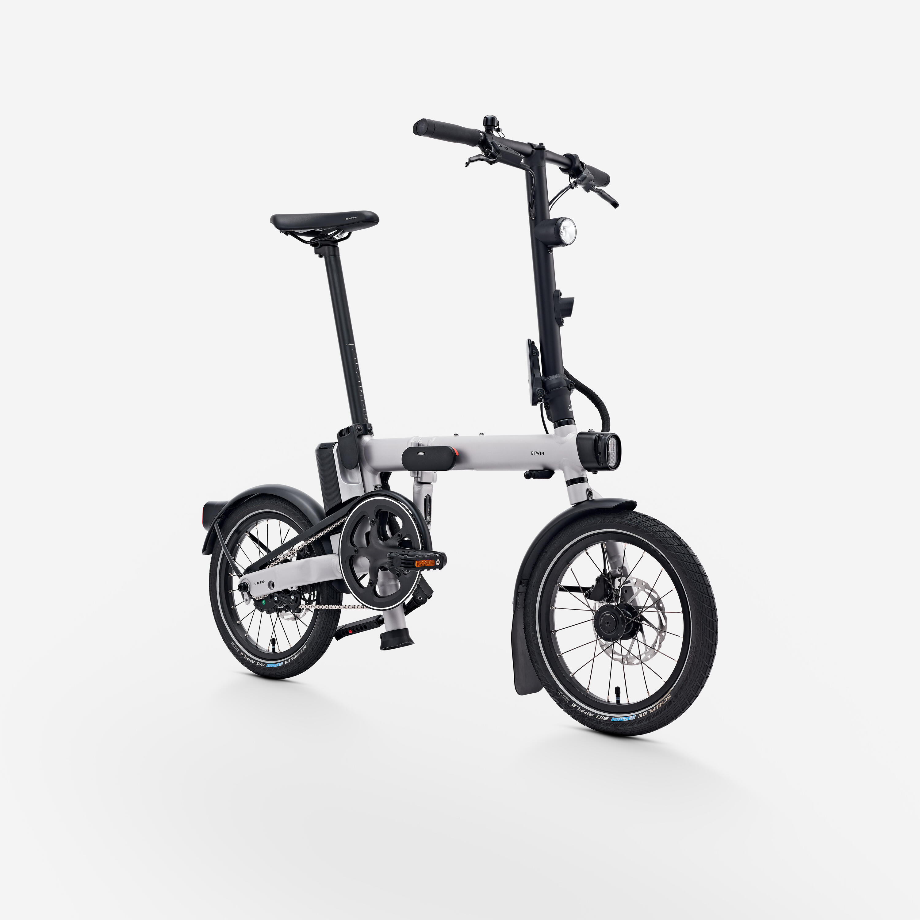 Bici a pedalata assistita E-FL 900 pieghevole 16" grigia 3/16