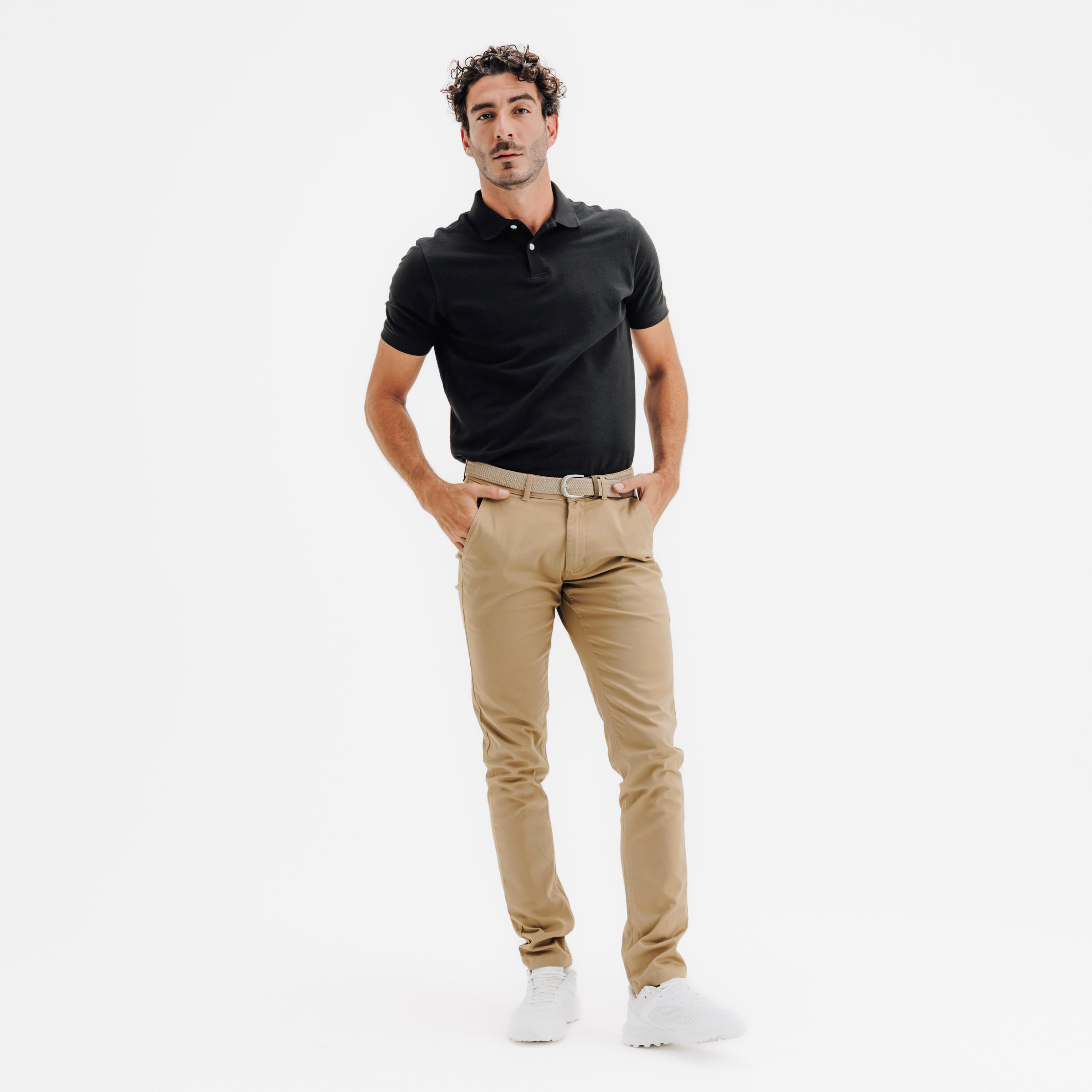 Men's Cotton Short-Sleeved Golf Polo Shirt, MW 500 - INESIS