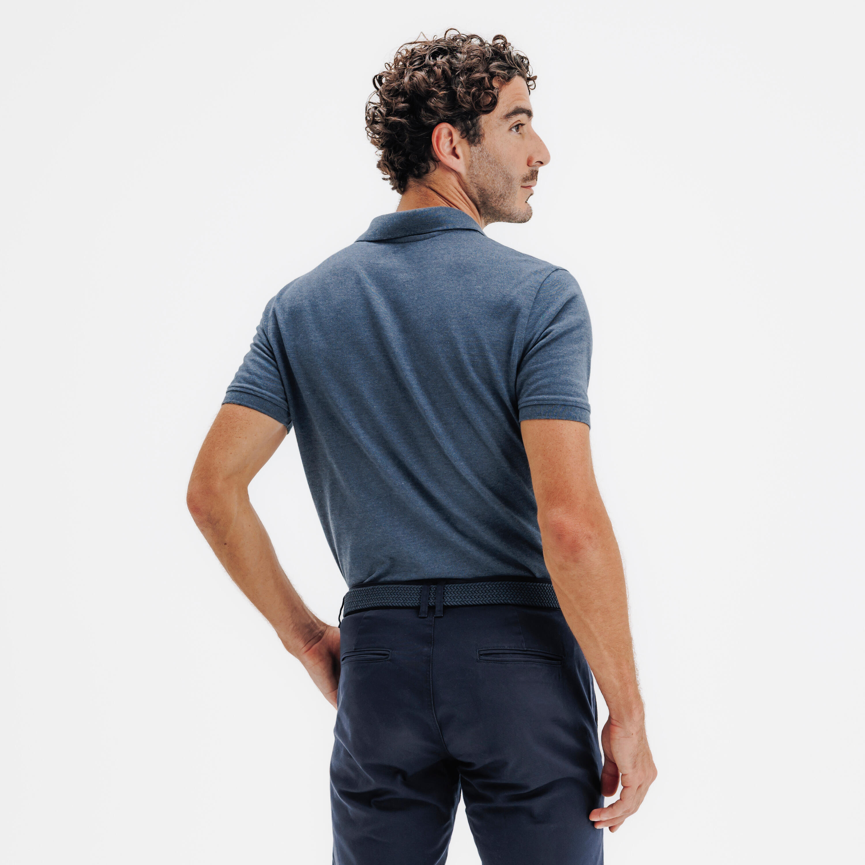 Men's Cotton Short-Sleeved Golf Polo Shirt, MW 500 - INESIS