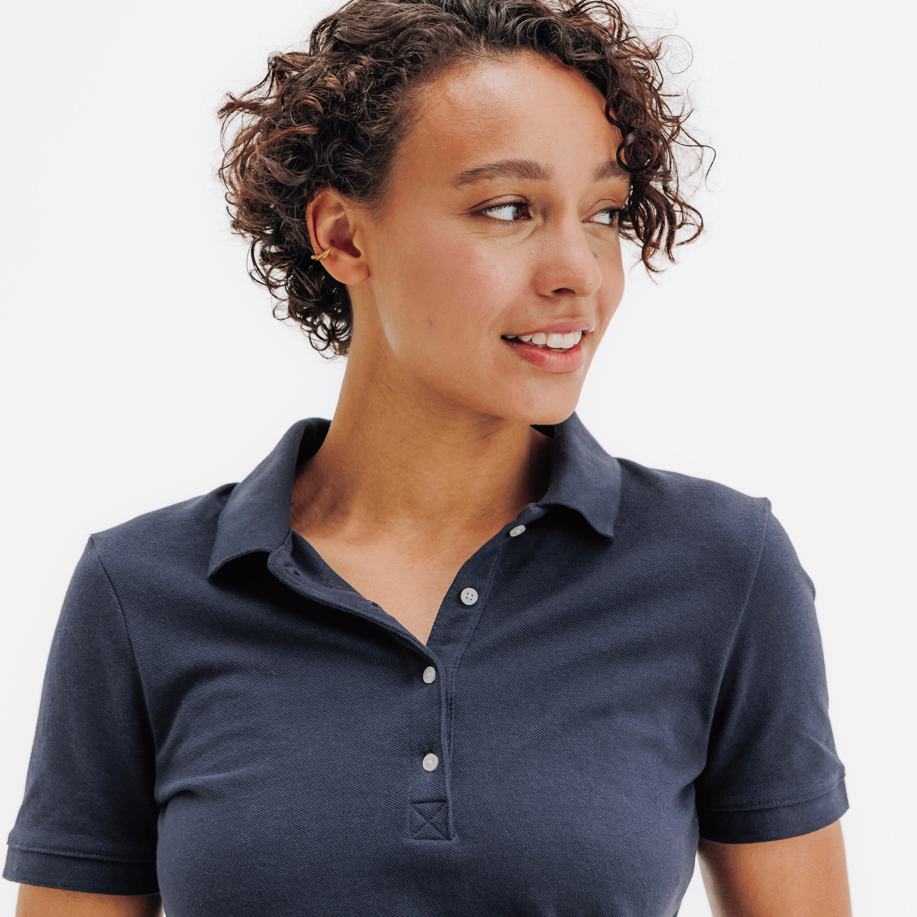 Women’s Golf Short Sleeve Polo - MW 500 Navy Blue