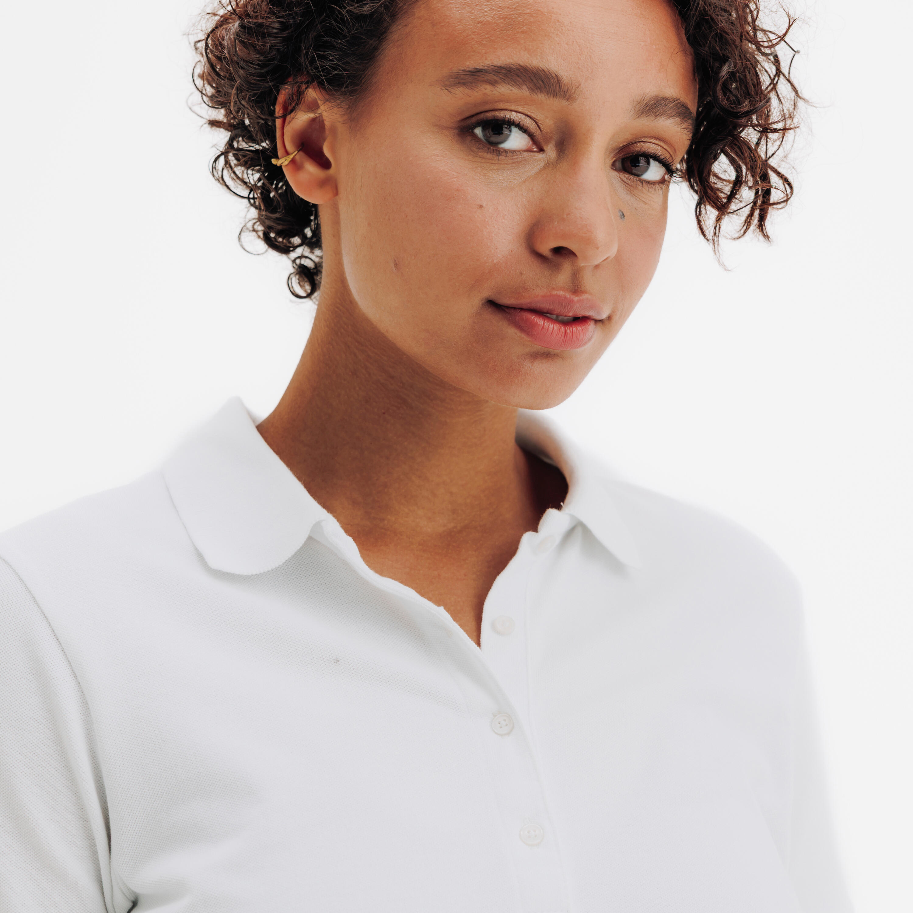 Women’s Golf Short-Sleeved Polo Shirt - MW 500 White - INESIS