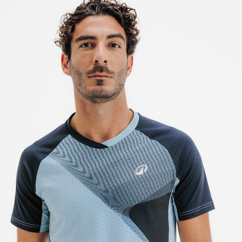 Tricou de padel cu mâneci scurte, tehnic, bărbați, albastru